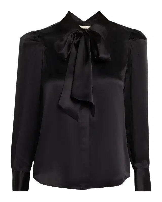 L 'Agence Honey Tie-Neck Silk Blouse