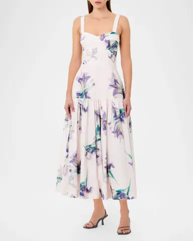NICHOLAS Valeria Flounce Sweetheart Midi Dress | Thumbnail 4 NICHOLAS Valeria Flounce Sweetheart Midi Dress | Thumbnail 4