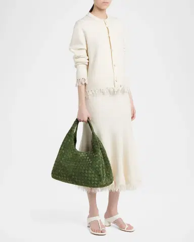 Bottega Veneta Campana Large Suede Shoulder Bag | Thumbnail 4 Bottega Veneta Campana Large Suede Shoulder Bag | Thumbnail 4