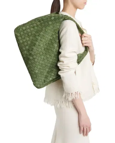 Bottega Veneta Campana Large Suede Shoulder Bag | Thumbnail 1 Bottega Veneta Campana Large Suede Shoulder Bag | Thumbnail 1