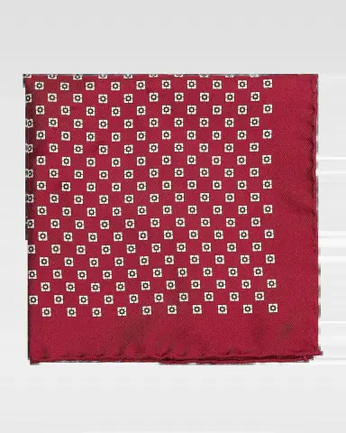 Brunello Cucinelli Men's Geometric Silk Pocket Square | Thumbnail 2