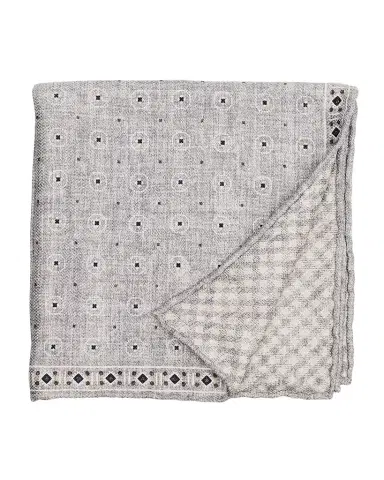 Brunello Cucinelli Men's Double-Face Geometric-Check Silk Pocket Square | Thumbnail 1 Brunello Cucinelli Men's Double-Face Geometric-Check Silk Pocket Square | Thumbnail 1