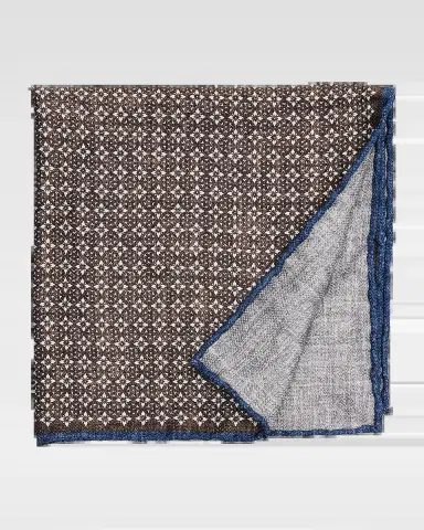 Brunello Cucinelli Men's Double-Face Silk Pocket Square | Thumbnail 2 Brunello Cucinelli Men's Double-Face Silk Pocket Square | Thumbnail 2