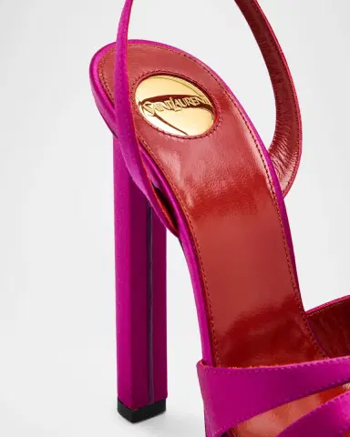 Saint Laurent 110mm Chandelle Satin Platform Sandals | Thumbnail 3 Saint Laurent 110mm Chandelle Satin Platform Sandals | Thumbnail 3