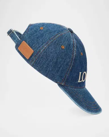Loewe x Paula's Ibiza Men's Denim Logo Baseball Cap | Thumbnail 4 Loewe x Paula's Ibiza Men's Denim Logo Baseball Cap | Thumbnail 4