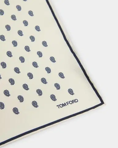 Tom Ford Men's Micro Paisley-Print Silk Pocket Square | Thumbnail 2