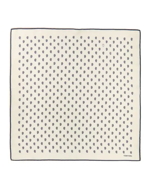 TOM FORD Men 's Micro Paisley-Print Silk Pocket Square
