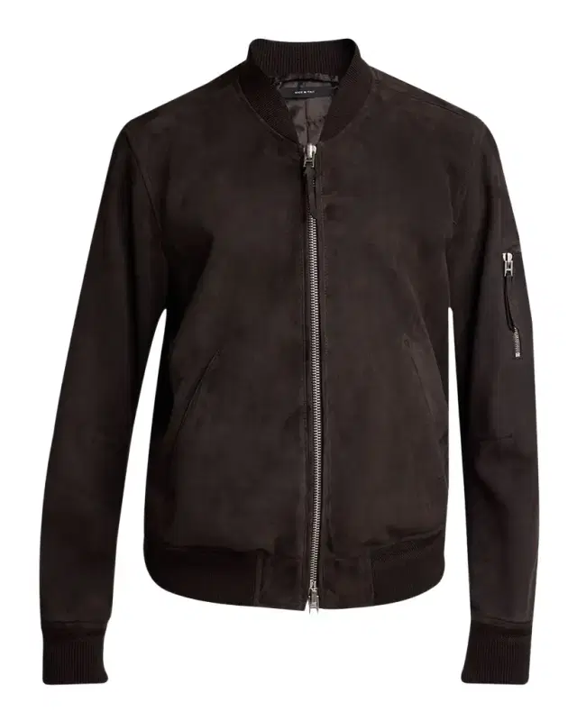 TOM FORD Men 's Brushed Suede Bomber Jacket
