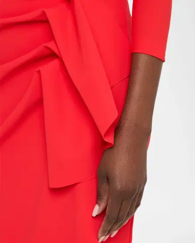 Chiara Boni La Petite Robe Wang Draped High-Low Midi Sheath Dress | Thumbnail 5 Chiara Boni La Petite Robe Wang Draped High-Low Midi Sheath Dress | Thumbnail 5