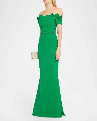 Chiara Boni La Petite Robe Yiana Off-Shoulder Mermaid Gown | Thumbnail 4 Chiara Boni La Petite Robe Yiana Off-Shoulder Mermaid Gown | Thumbnail 4