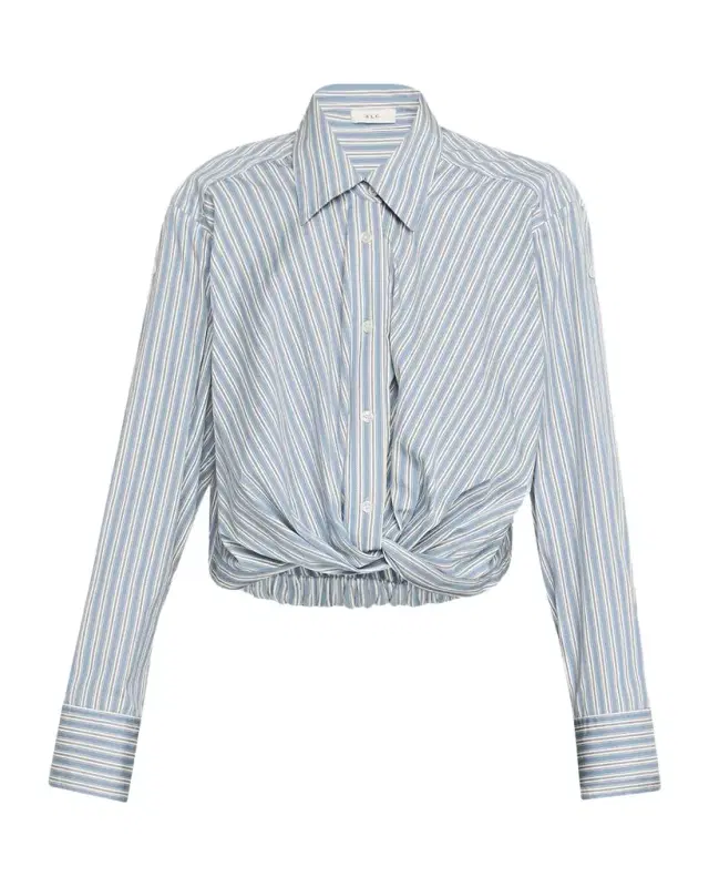 Leo Striped Twist-Front Top