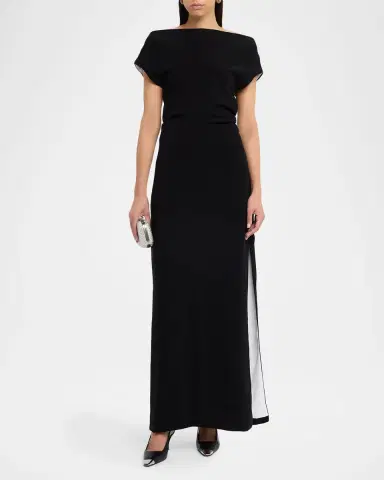 Proenza Schouler Rosina Draped Double-Crepe Dress | Thumbnail 2 Proenza Schouler Rosina Draped Double-Crepe Dress | Thumbnail 2
