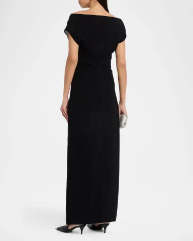 Proenza Schouler Rosina Draped Double-Crepe Dress | Thumbnail 3 Proenza Schouler Rosina Draped Double-Crepe Dress | Thumbnail 3