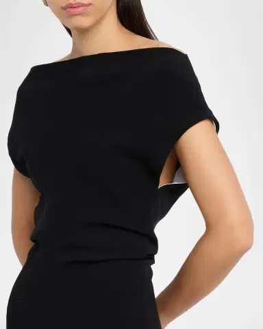 Proenza Schouler Rosina Draped Double-Crepe Dress | Thumbnail 5 Proenza Schouler Rosina Draped Double-Crepe Dress | Thumbnail 5