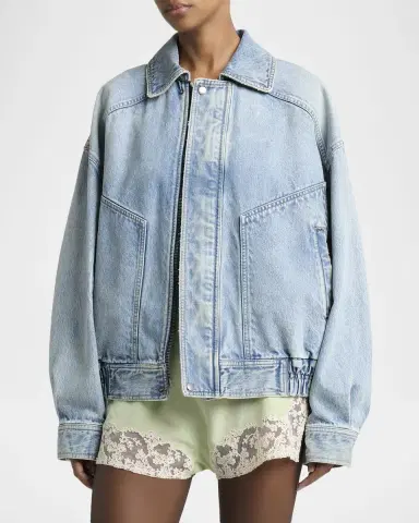 Saint Laurent Oversized Denim Zip Shirt Jacket | Thumbnail 4