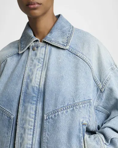 Saint Laurent Oversized Denim Zip Shirt Jacket | Thumbnail 5