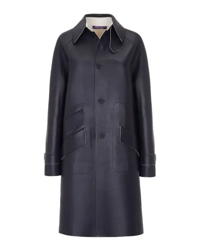 Ralph Lauren Collection Ottis Lambskin Balmacaan Coat