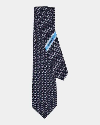 Ferragamo Men's Barzio Woven Micro-Gancio Silk Tie | Thumbnail 3