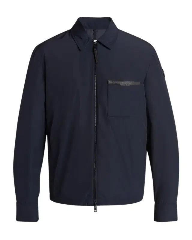 Moncler Men 's Nylon Leather-Trim Full-Zip Shirt Jacket