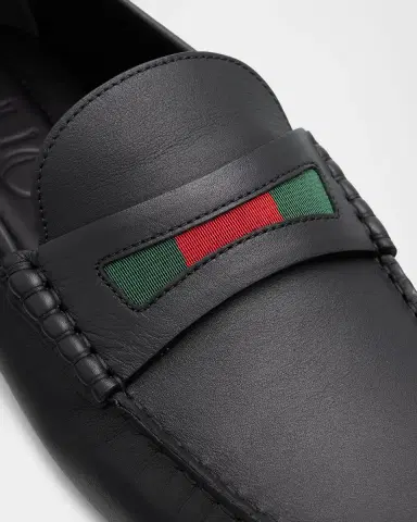 Gucci Men's Leather Moc-Toe Drivers | Thumbnail 3 Gucci Men's Leather Moc-Toe Drivers | Thumbnail 3