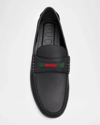 Gucci Men's Leather Moc-Toe Drivers | Thumbnail 4 Gucci Men's Leather Moc-Toe Drivers | Thumbnail 4