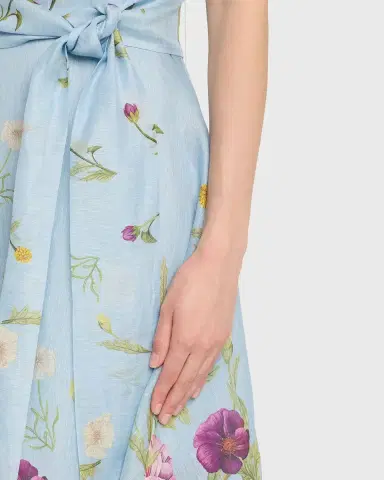 Rickie Freeman for Teri Jon Sleeveless Floral-Print Midi Shirtdress | Thumbnail 5