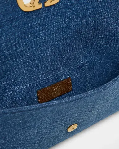 Valentino Garavani DeVain Small Denim VLogo Shoulder Bag | Thumbnail 4 Valentino Garavani DeVain Small Denim VLogo Shoulder Bag | Thumbnail 4
