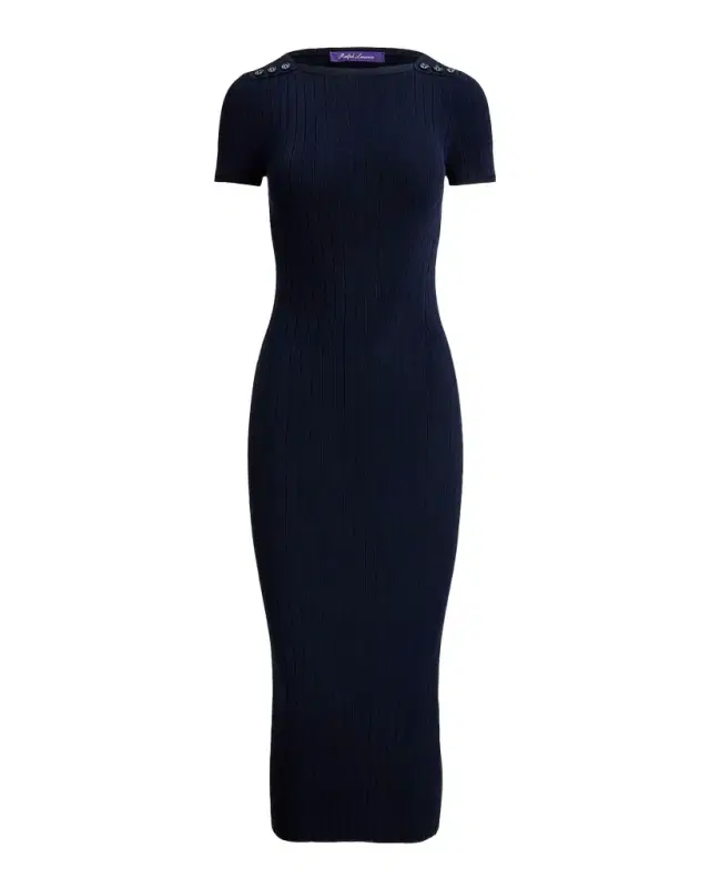 Ralph Lauren Collection Dustan Rib-Knit Silk-Blend Day Dress