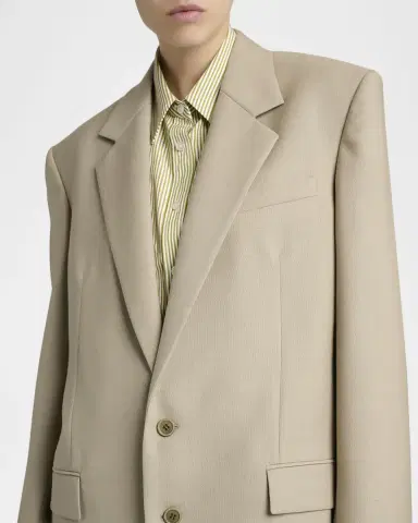Saint Laurent Single-Breasted Oversized Wool-Silk Blazer Jacket | Thumbnail 5 Saint Laurent Single-Breasted Oversized Wool-Silk Blazer Jacket | Thumbnail 5