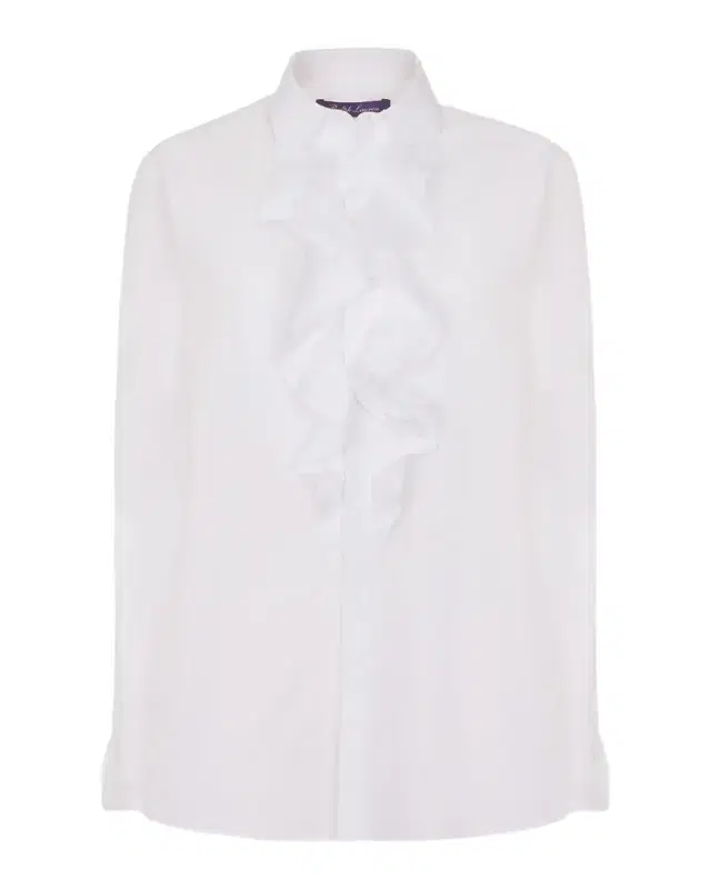 Addison Ruffle-Trim Broadcloth Shirt