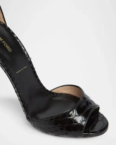 Tom Ford 105mm Croc-Embossed Leather Ankle-Strap Sandals | Thumbnail 3