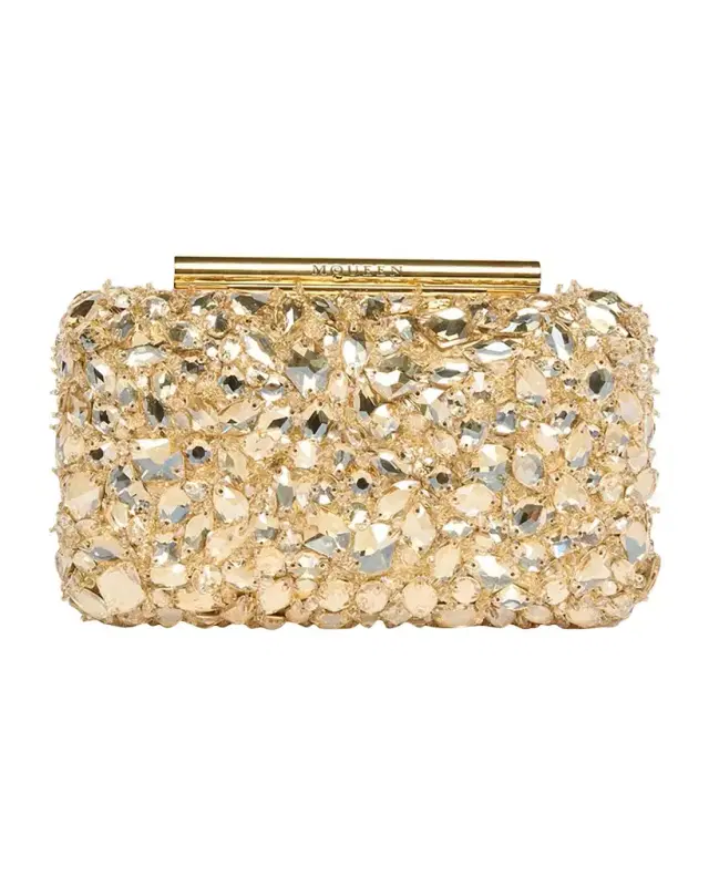 Bead & Crystal T-Bar Clutch Bag