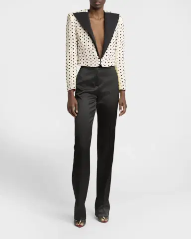 Valentino Garavani High-Rise Satin Straight-Leg Trousers | Thumbnail 2 Valentino Garavani High-Rise Satin Straight-Leg Trousers | Thumbnail 2