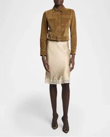 Saint Laurent Belted Suede Jacket | Thumbnail 2 Saint Laurent Belted Suede Jacket | Thumbnail 2