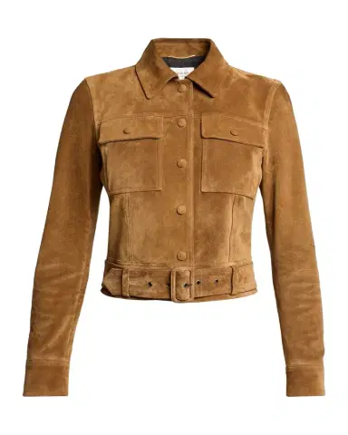 Saint Laurent Belted Suede Jacket | Thumbnail 1 Saint Laurent Belted Suede Jacket | Thumbnail 1