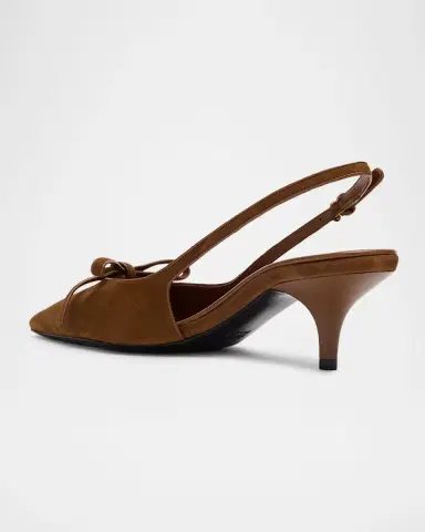 Miu Miu 55mm Bow Suede Slingback Pumps | Thumbnail 2