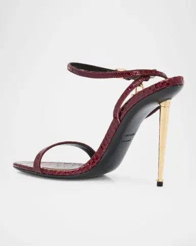 Tom Ford 105mm Lock Embossed Leather Sandals | Thumbnail 4 Tom Ford 105mm Lock Embossed Leather Sandals | Thumbnail 4