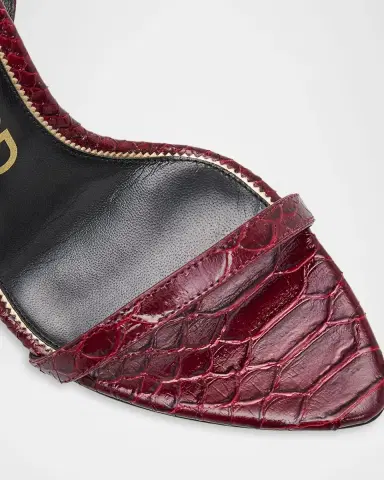 Tom Ford 105mm Lock Embossed Leather Sandals | Thumbnail 5 Tom Ford 105mm Lock Embossed Leather Sandals | Thumbnail 5