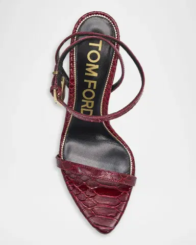 Tom Ford 105mm Lock Embossed Leather Sandals | Thumbnail 6 Tom Ford 105mm Lock Embossed Leather Sandals | Thumbnail 6