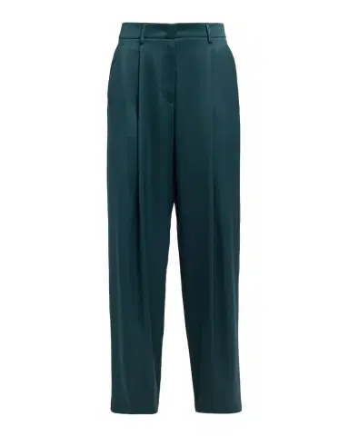 Giorgio Armani Pleated Silk Straight-Leg Trousers | Thumbnail 1 Giorgio Armani Pleated Silk Straight-Leg Trousers | Thumbnail 1