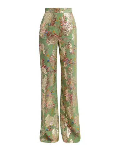 Valentino Garavani Metallic Floral Jacquard Straight-Leg Pants | Thumbnail 1 Valentino Garavani Metallic Floral Jacquard Straight-Leg Pants | Thumbnail 1
