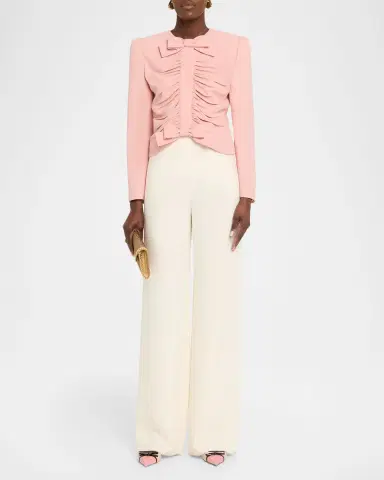 Valentino Garavani Metallic Floral Jacquard Cowl-Neck Top | Thumbnail 2