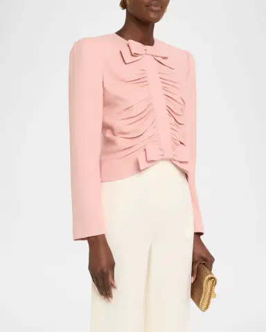 Valentino Garavani Metallic Floral Jacquard Cowl-Neck Top | Thumbnail 4