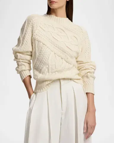 Ralph Lauren Collection Cable-Knit Cashmere Crewneck Sweater | Thumbnail 4 Ralph Lauren Collection Cable-Knit Cashmere Crewneck Sweater | Thumbnail 4