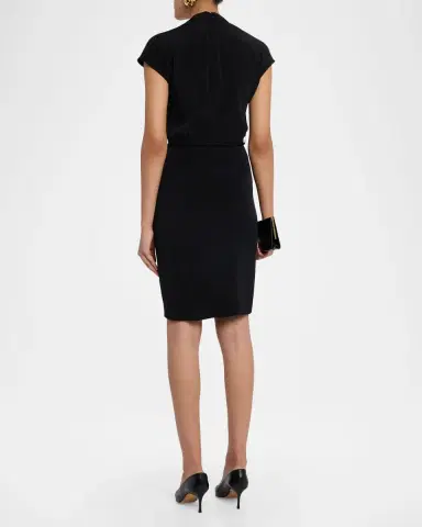 Giorgio Armani Belted Cap-Sleeve Jersey Wrap Dress | Thumbnail 3 Giorgio Armani Belted Cap-Sleeve Jersey Wrap Dress | Thumbnail 3
