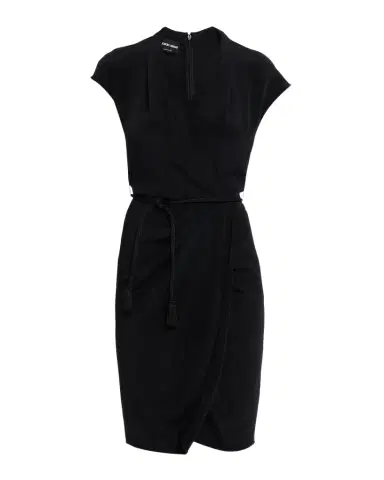 Giorgio Armani Belted Cap-Sleeve Jersey Wrap Dress | Thumbnail 1 Giorgio Armani Belted Cap-Sleeve Jersey Wrap Dress | Thumbnail 1