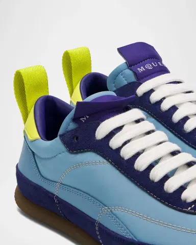 Alexander McQueen EC1 Mixed Leather and Nylon Low-Top Trainers | Thumbnail 3