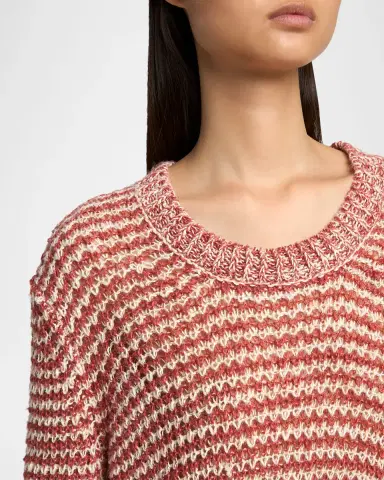 Giorgio Armani Striped Linen Open-Knit Crewneck Sweater | Thumbnail 5 Giorgio Armani Striped Linen Open-Knit Crewneck Sweater | Thumbnail 5