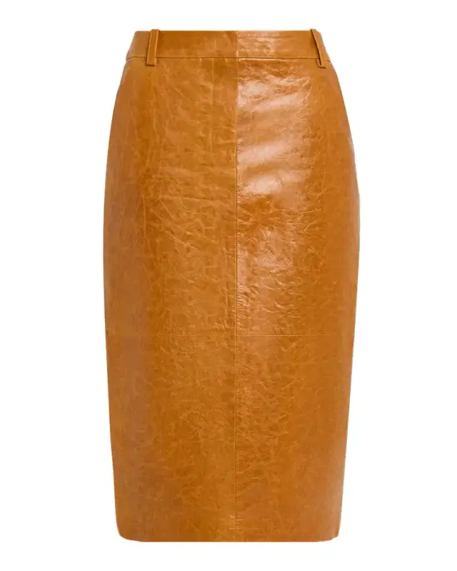 Co Tailored Crinkle Leather Pencil Skirt
