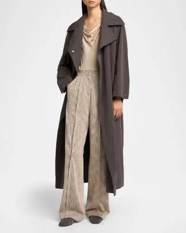 Giorgio Armani Pleated Cotton Jacquard Tapered-Leg Trousers | Thumbnail 2 Giorgio Armani Pleated Cotton Jacquard Tapered-Leg Trousers | Thumbnail 2